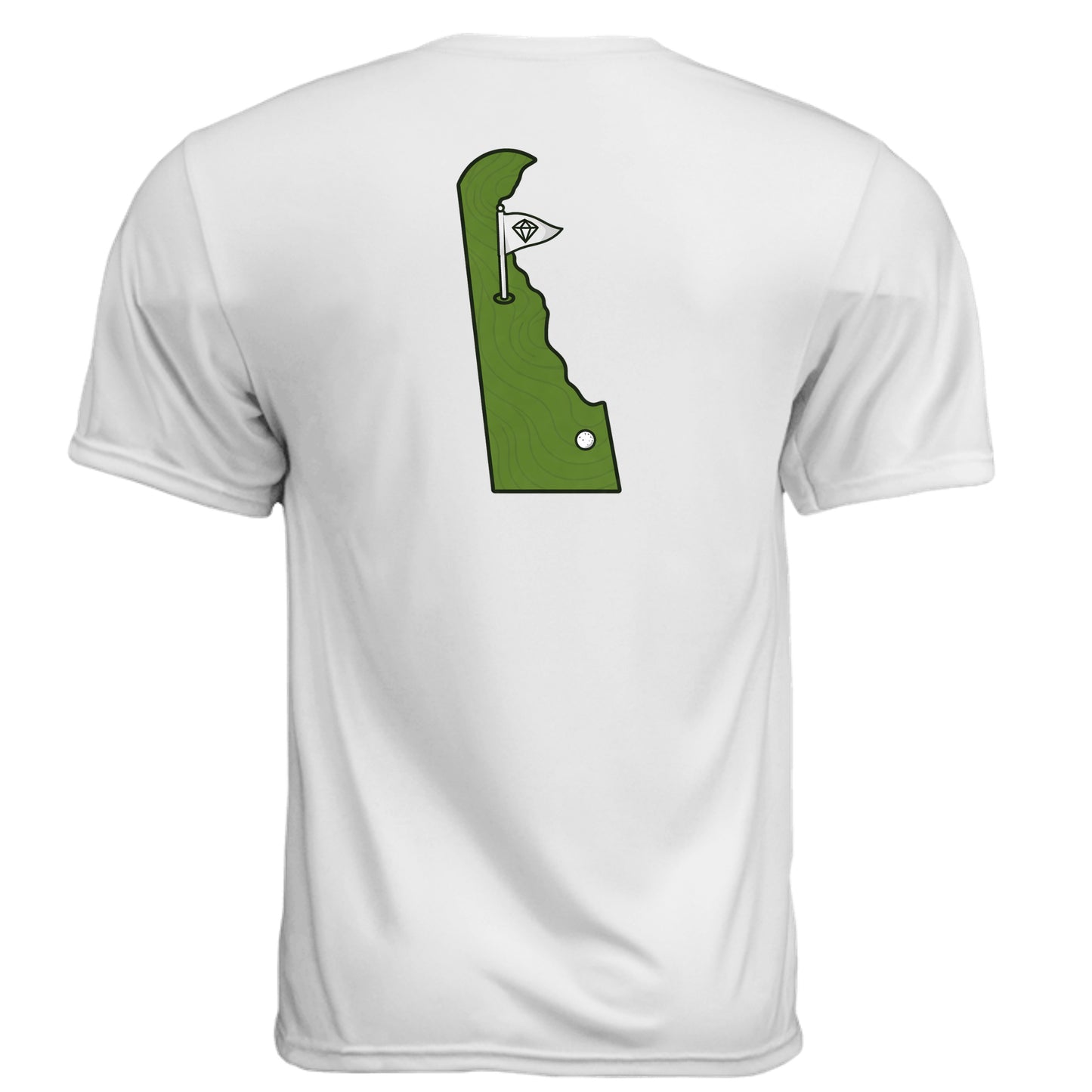 Your State Pride – Delaware Golf Shirt – Moisture-Wicking Tee back design, Delaware state pride golf shirt from Clubbage