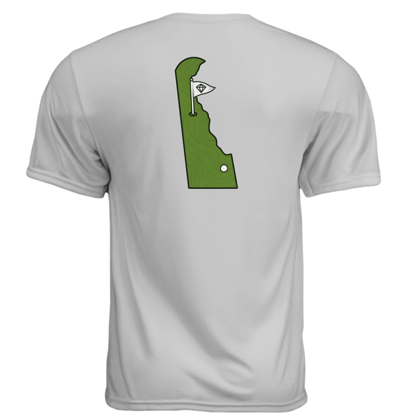 Your State Pride – Delaware Golf Shirt – Moisture-Wicking Tee back design, Delaware state pride golf shirt from Clubbage