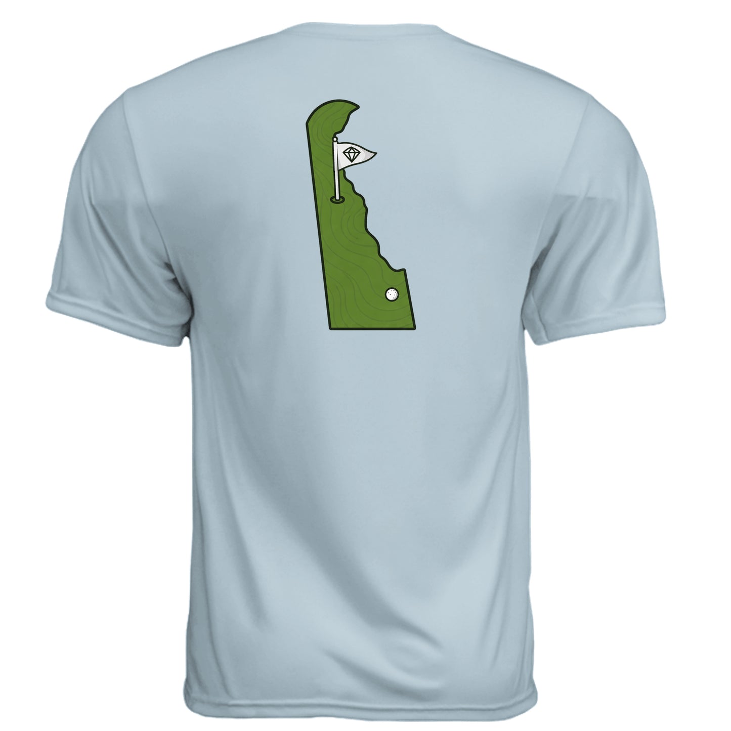 Your State Pride – Delaware Golf Shirt – Moisture-Wicking Tee back design, Delaware state pride golf shirt from Clubbage