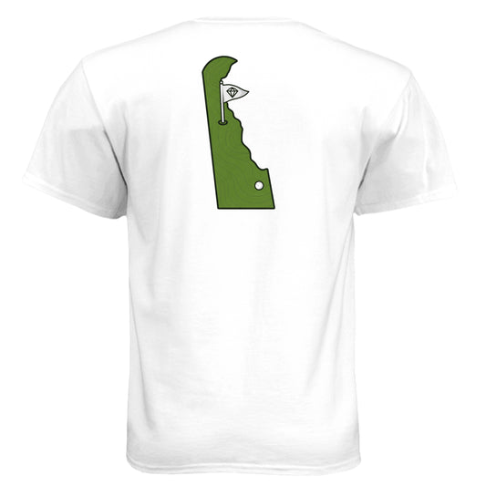 Your State Pride – Delaware Golf Shirt – Soft Tri-Blend Tee back design, Delaware state pride golf shirt from Clubbage