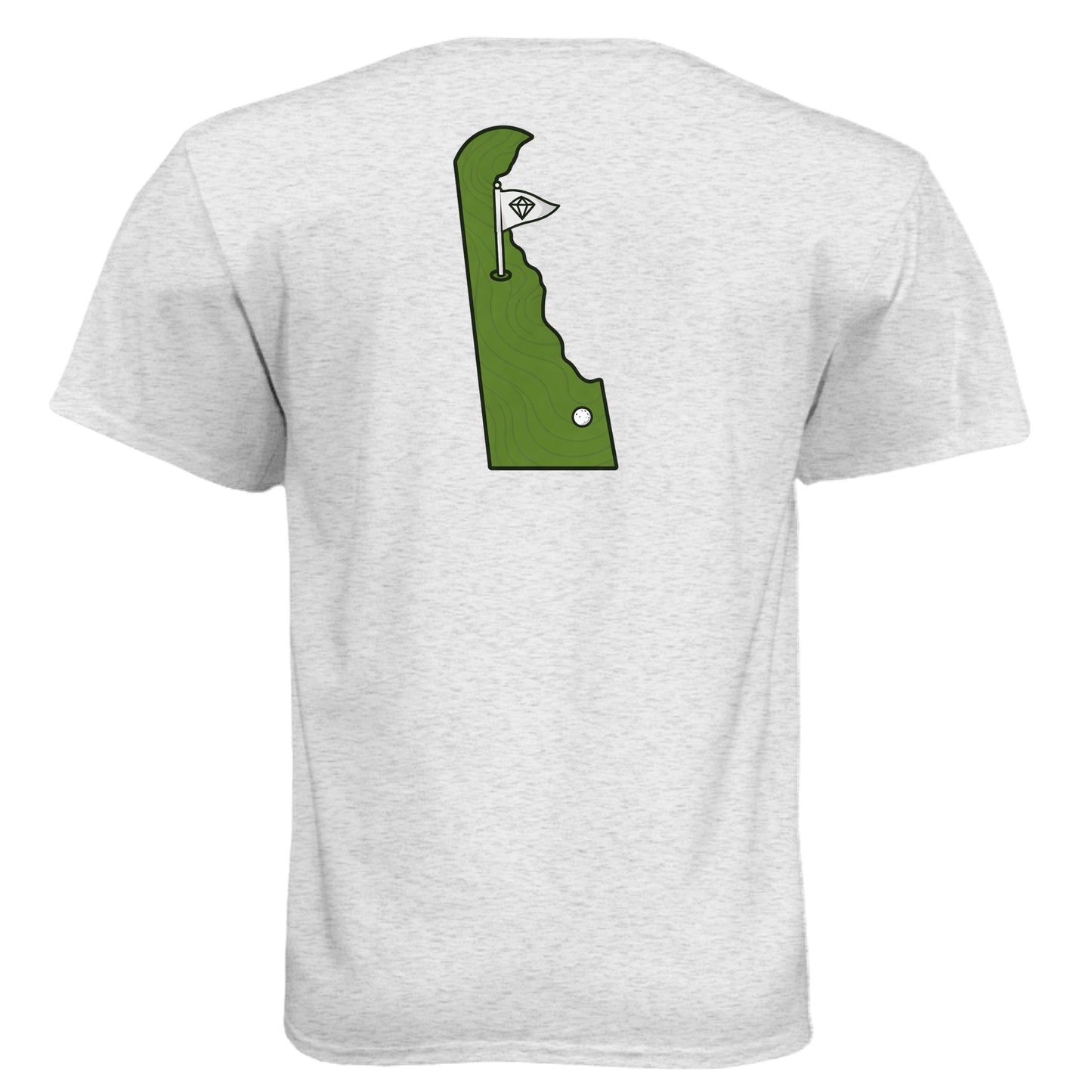 Your State Pride – Delaware Golf Shirt – Soft Tri-Blend Tee back design, Delaware state pride golf shirt from Clubbage