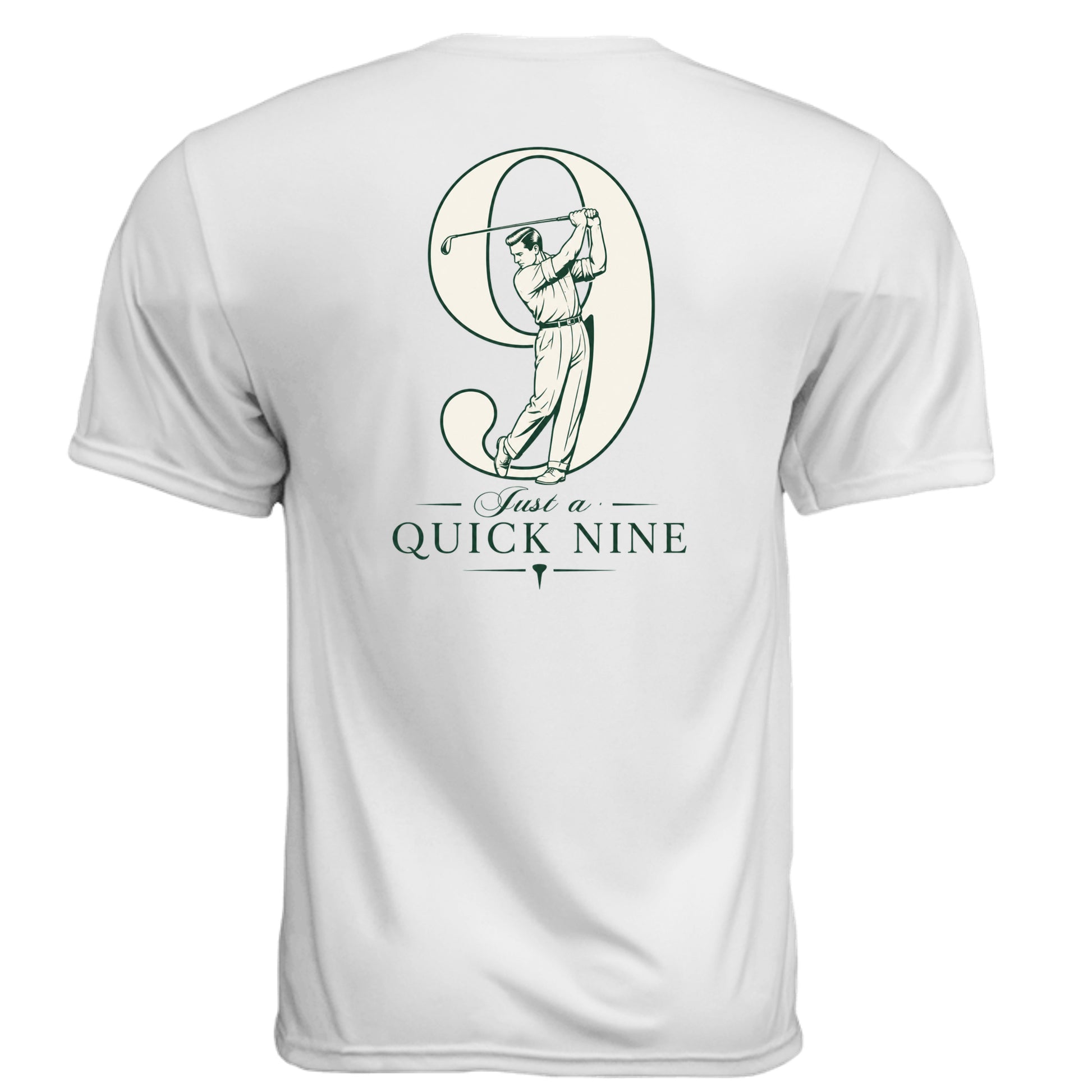 Quick Nine Vintage Golf Shirt – Moisture-Wicking Tee back design from Clubbage