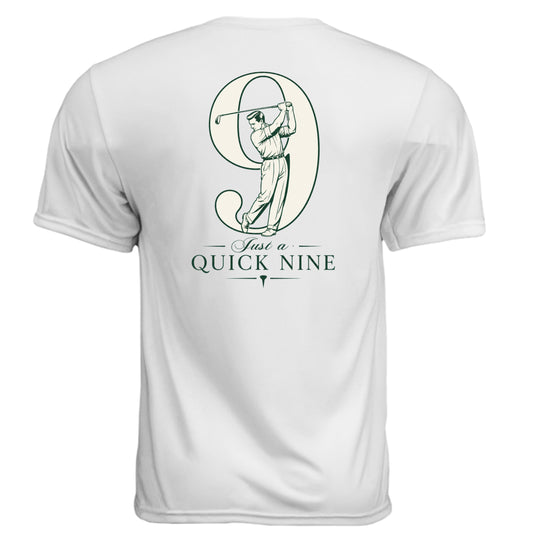 Quick Nine Vintage Golf Shirt – Moisture-Wicking Tee back design from Clubbage
