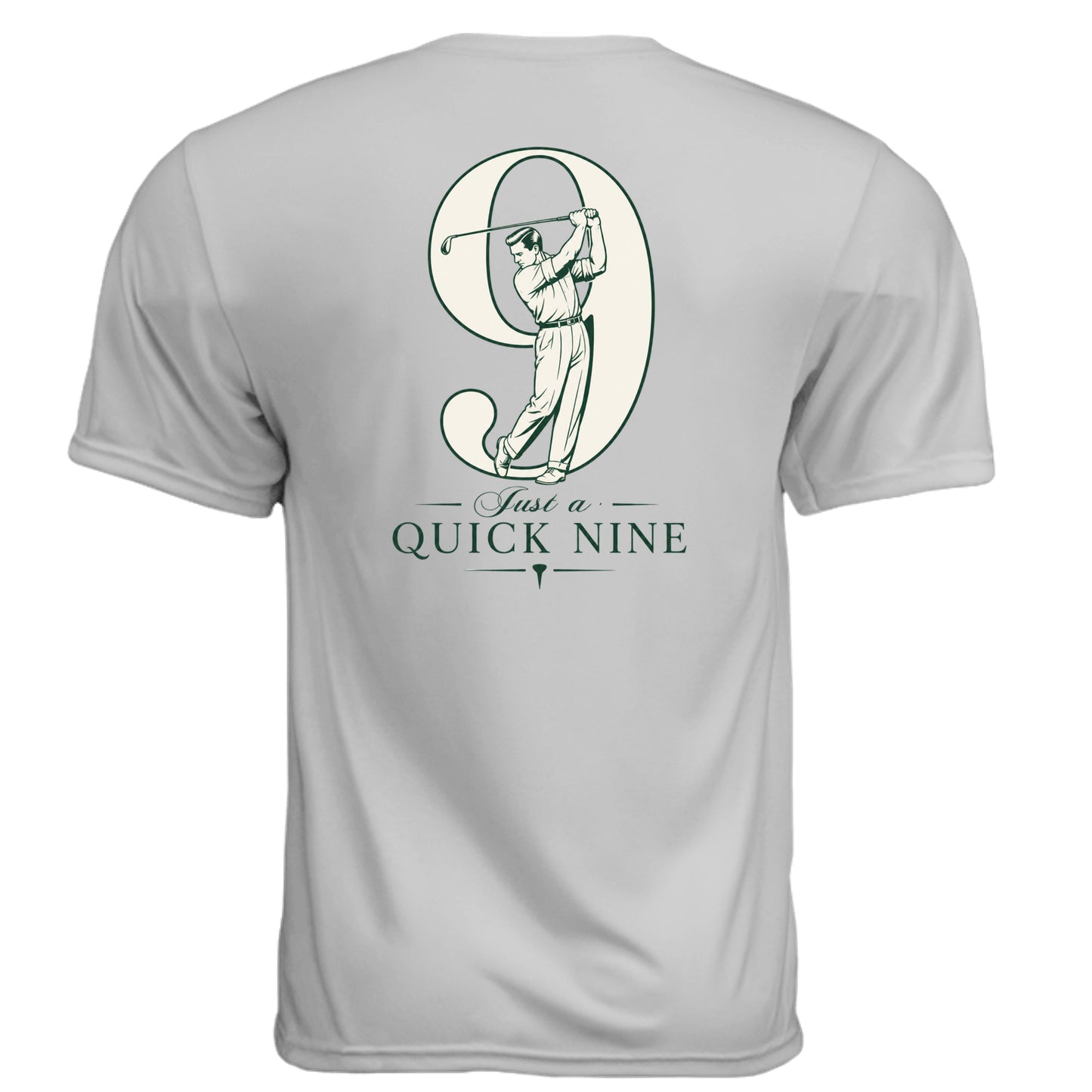 Quick Nine Vintage Golf Shirt – Moisture-Wicking Tee back design from Clubbage