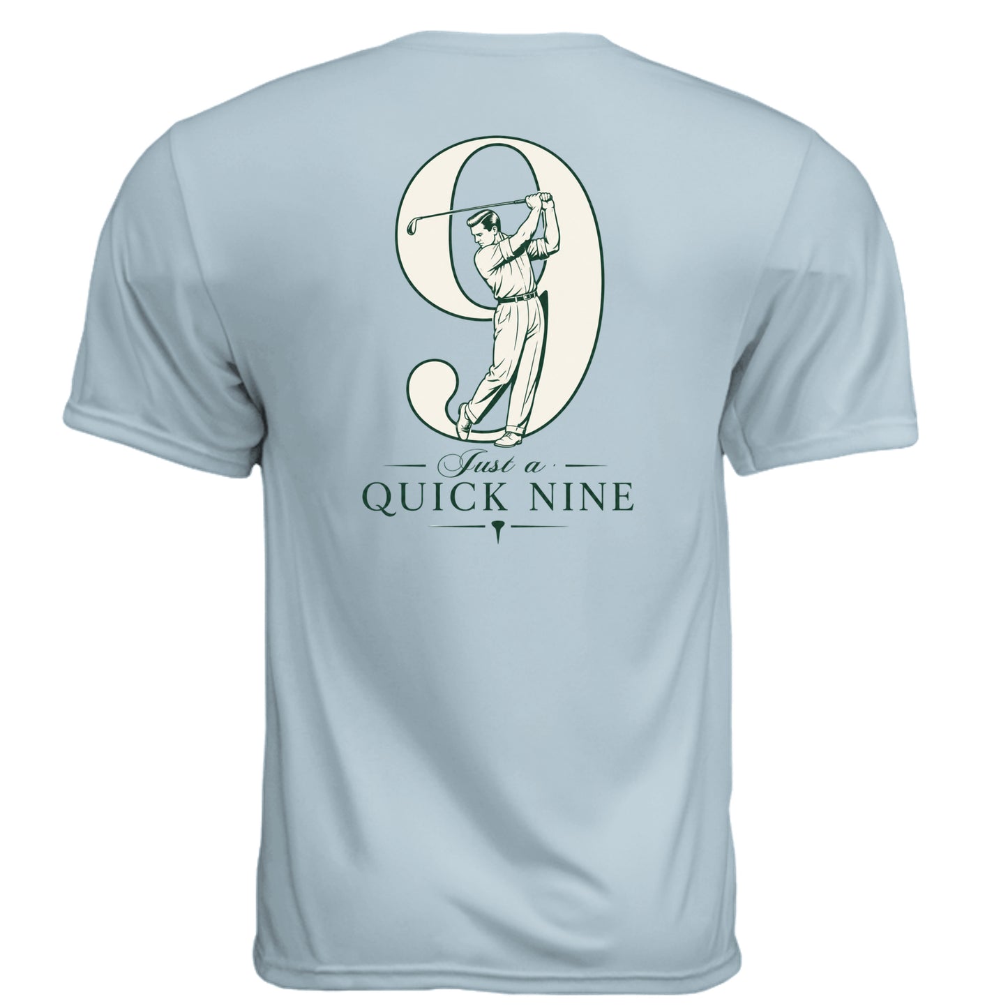Quick Nine Vintage Golf Shirt – Moisture-Wicking Tee back design from Clubbage