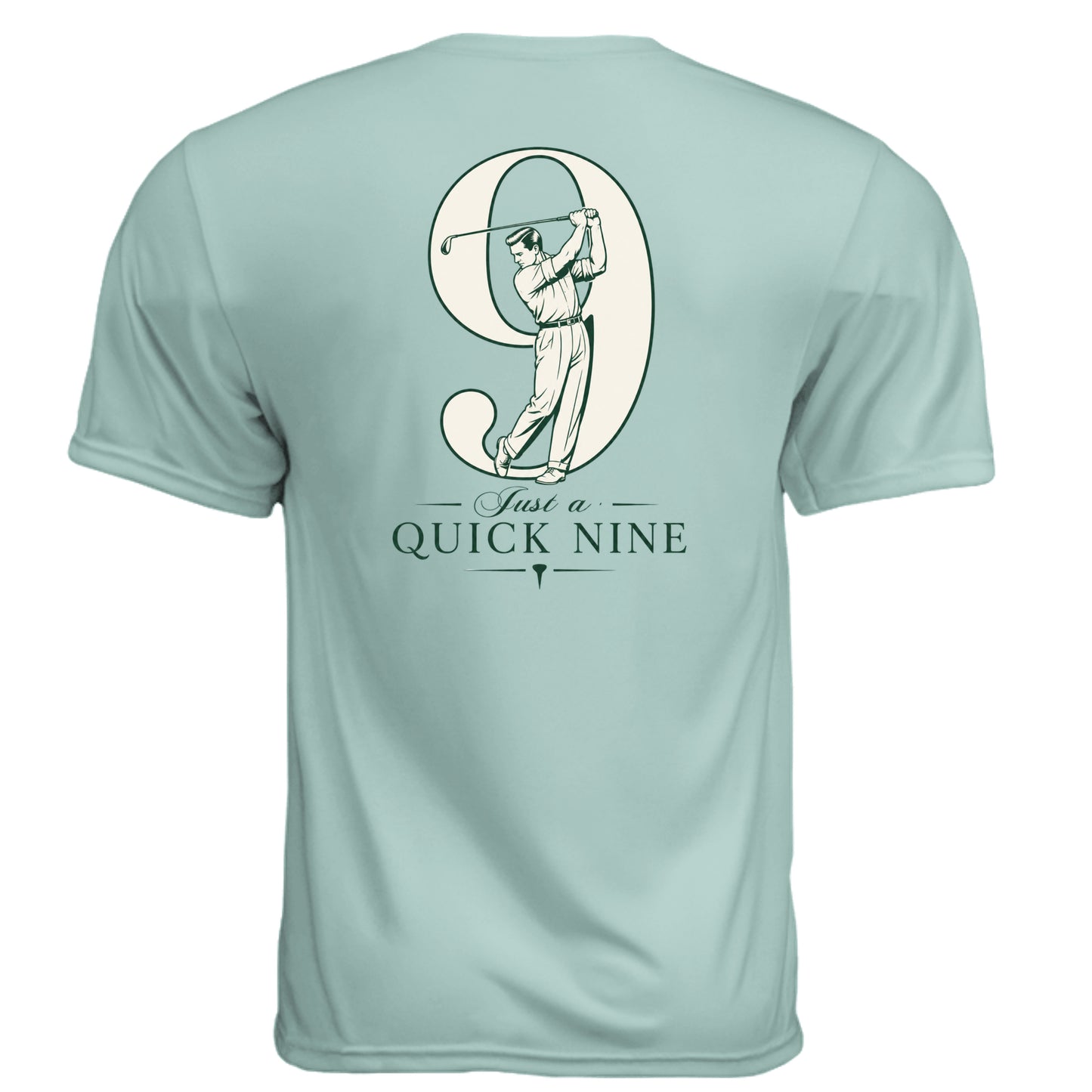 Quick Nine Vintage Golf Shirt – Moisture-Wicking Tee back design from Clubbage