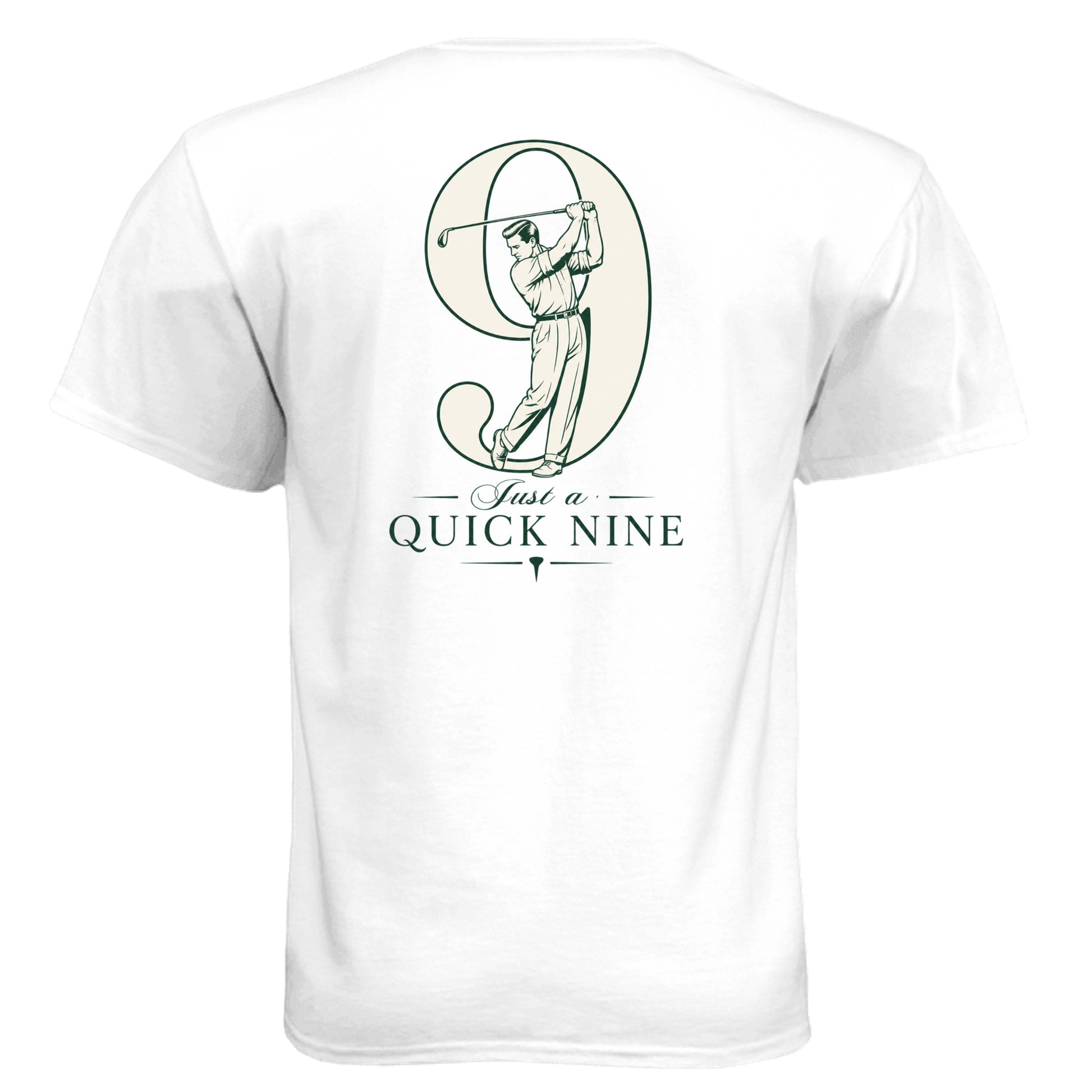 Quick Nine Vintage Golf Shirt – Soft Tri-Blend Tee back design from Clubbage