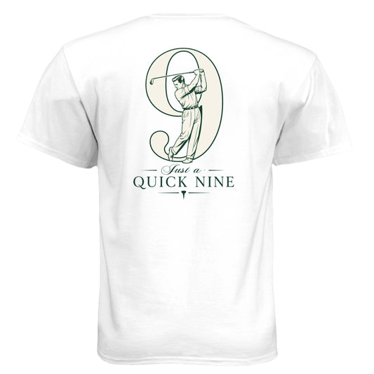 Quick Nine Vintage Golf Shirt – Soft Tri-Blend Tee back design from Clubbage