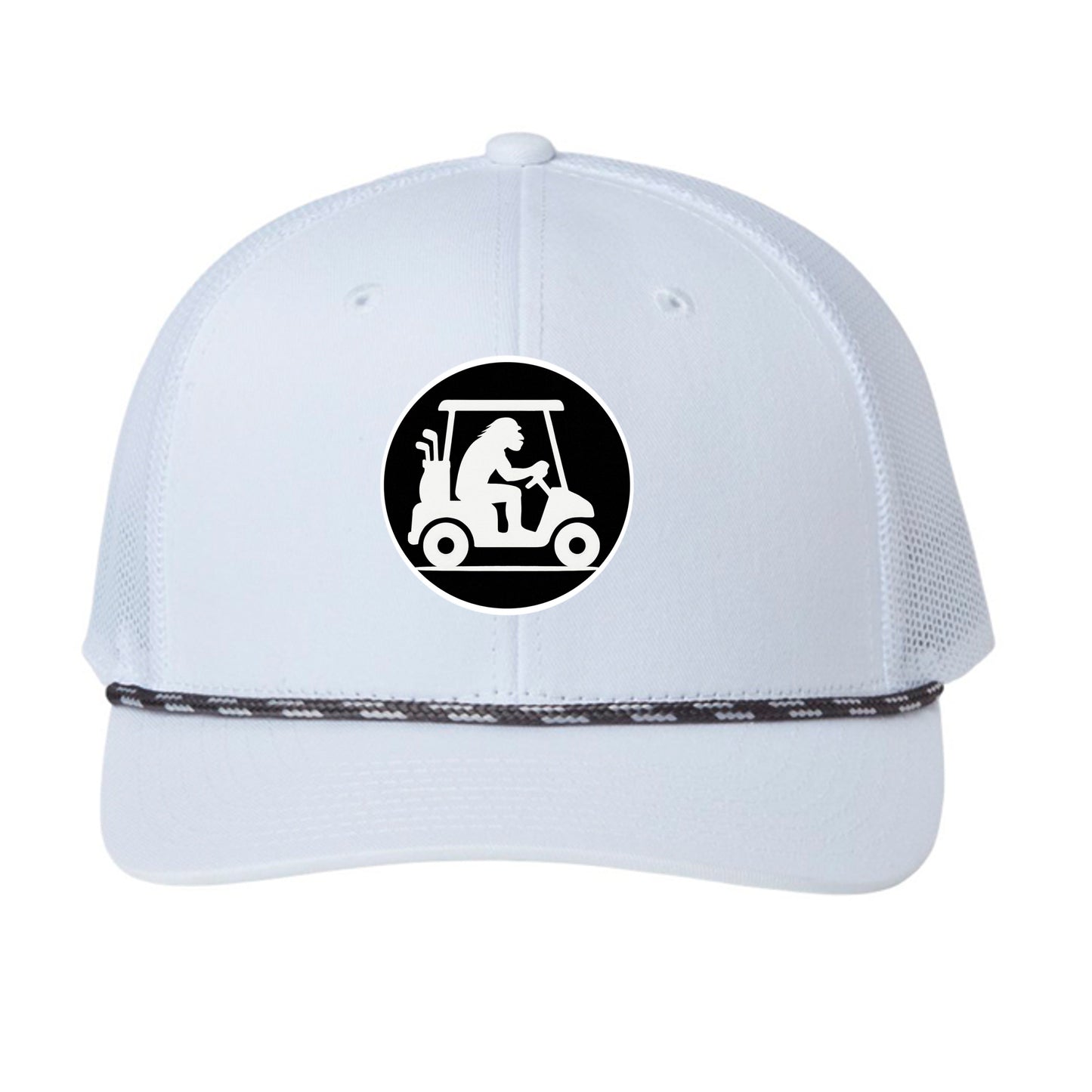 Your Clubbage Merch – Rope Trucker Clubbage Golf Hat front view from Clubbage