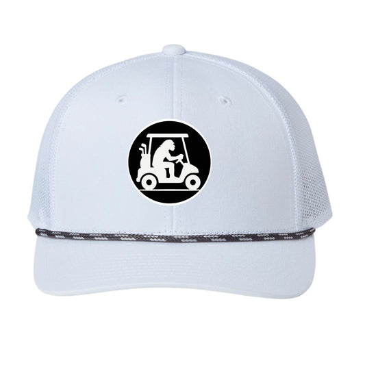 Your Clubbage Merch – Rope Trucker Clubbage Golf Hat front view from Clubbage