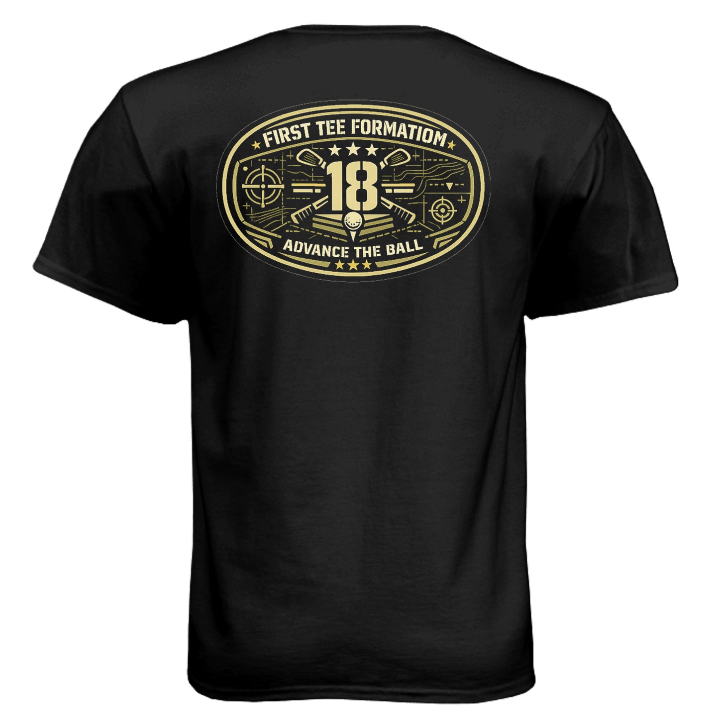 Army Advance the Ball Patriotic Golf Shirt – Soft Tri-Blend Tee back design from Clubbage
