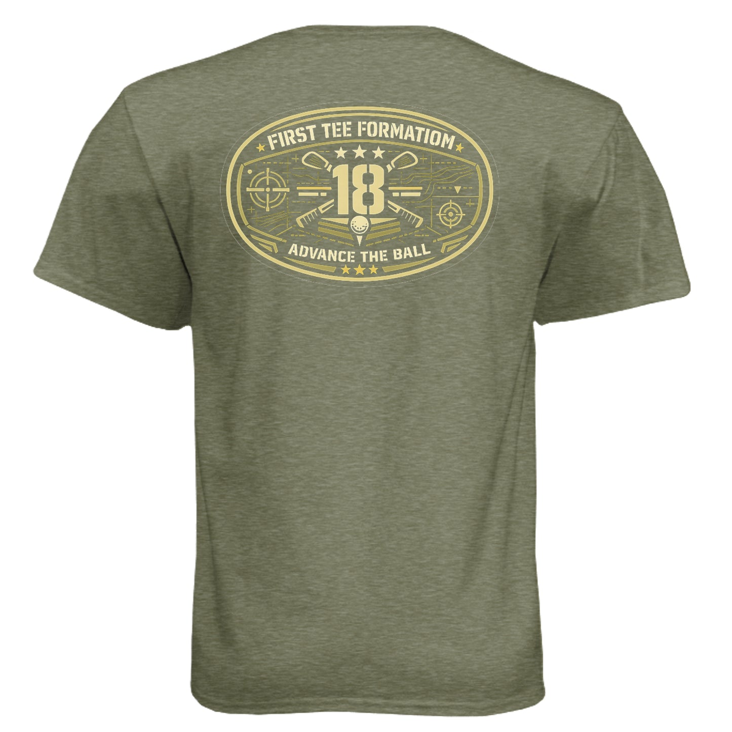 Army Advance the Ball Patriotic Golf Shirt – Soft Tri-Blend Tee back design from Clubbage