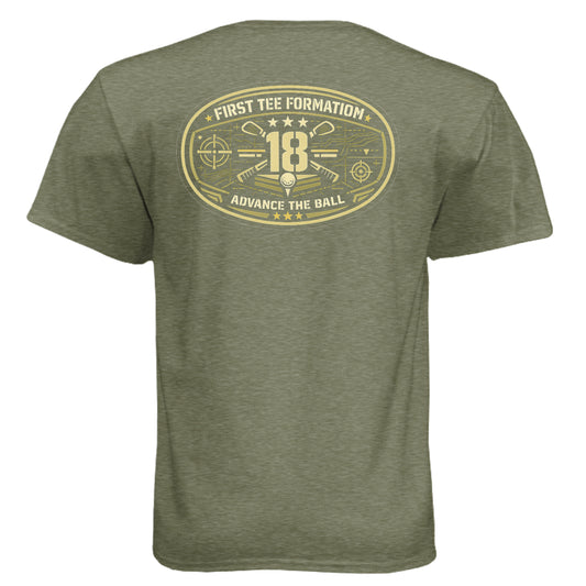 Army Advance the Ball Patriotic Golf Shirt – Soft Tri-Blend Tee back design from Clubbage