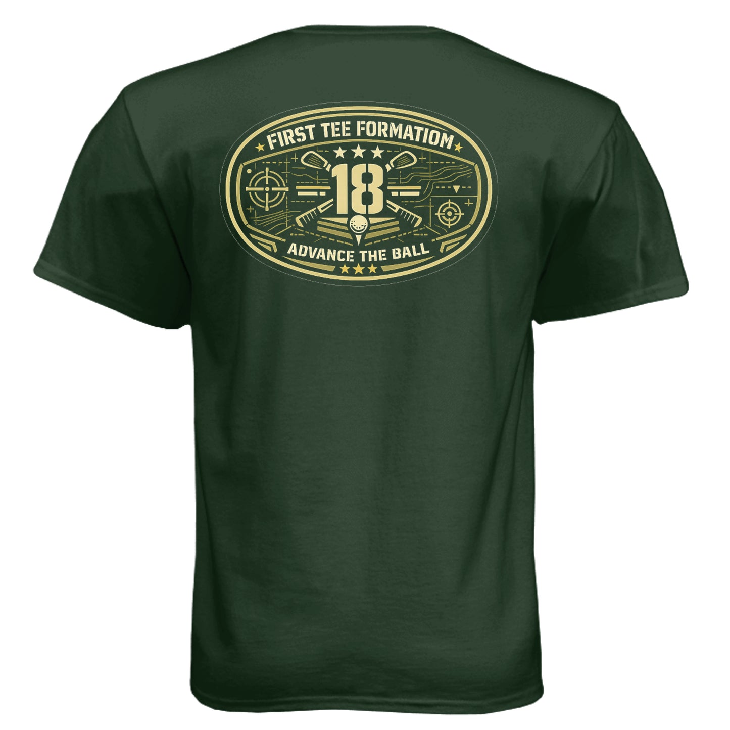 Army Advance the Ball Patriotic Golf Shirt – Soft Tri-Blend Tee back design from Clubbage