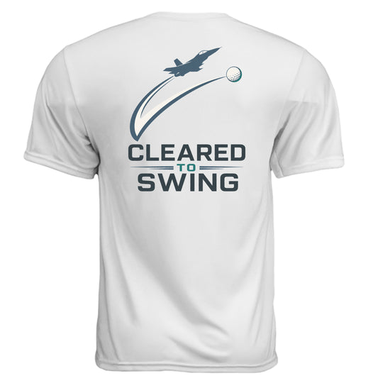 Air Force Cleared to Swing Air Force Golf Shirt – Moisture-Wicking Tee back design from Clubbage