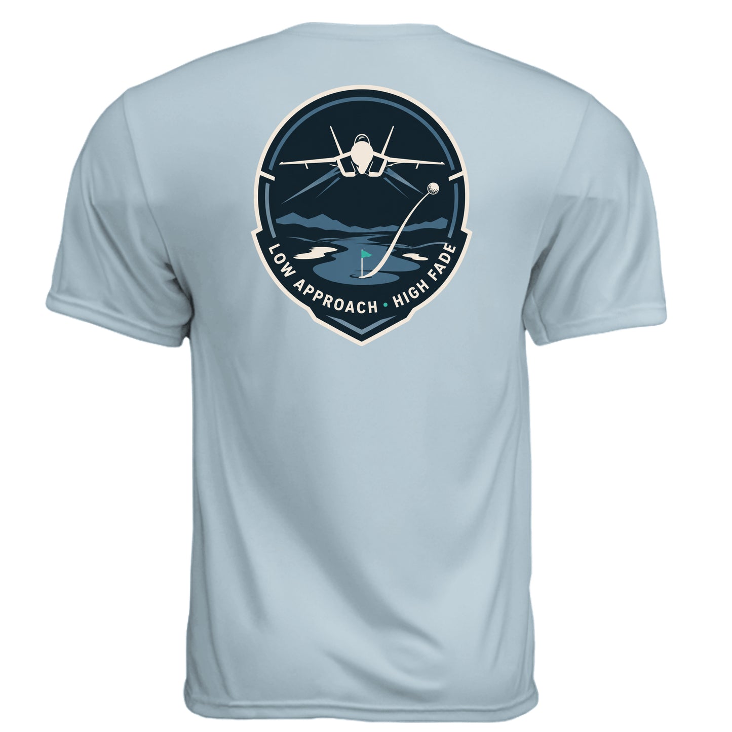 Air Force Low Approach High Fade Air Force Golf Shirt – Moisture-Wicking Tee back design from Clubbage