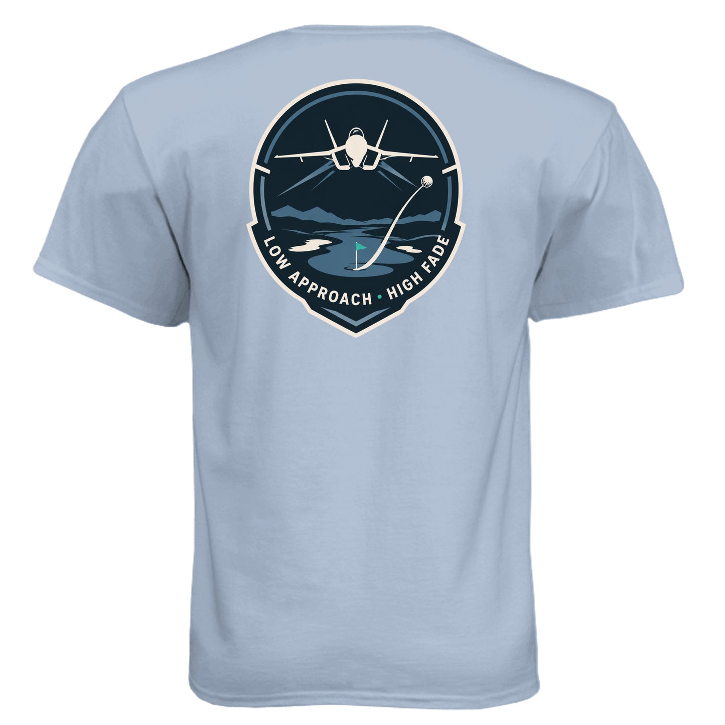 Air Force Low Approach High Fade Air Force Golf Shirt – Soft Tri-Blend Tee back design from Clubbage
