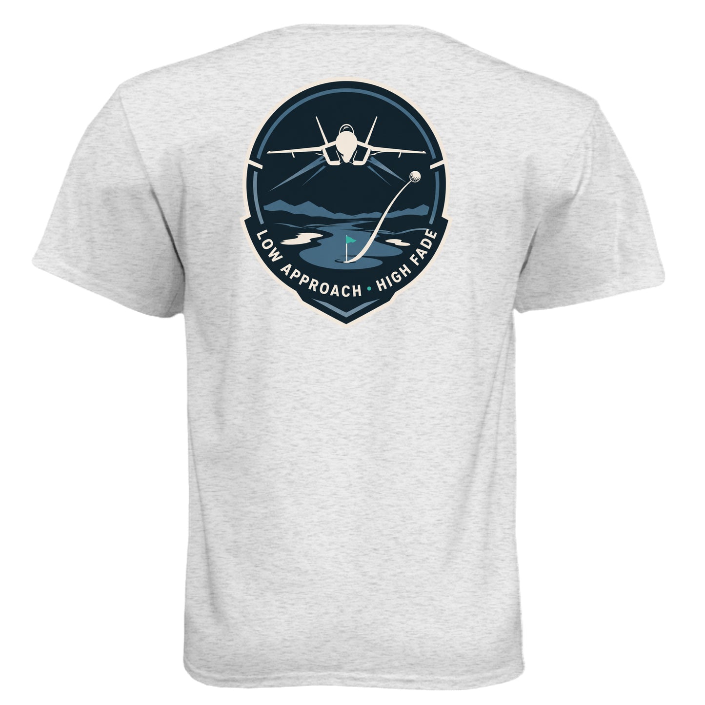 Air Force Low Approach High Fade Air Force Golf Shirt – Soft Tri-Blend Tee back design from Clubbage