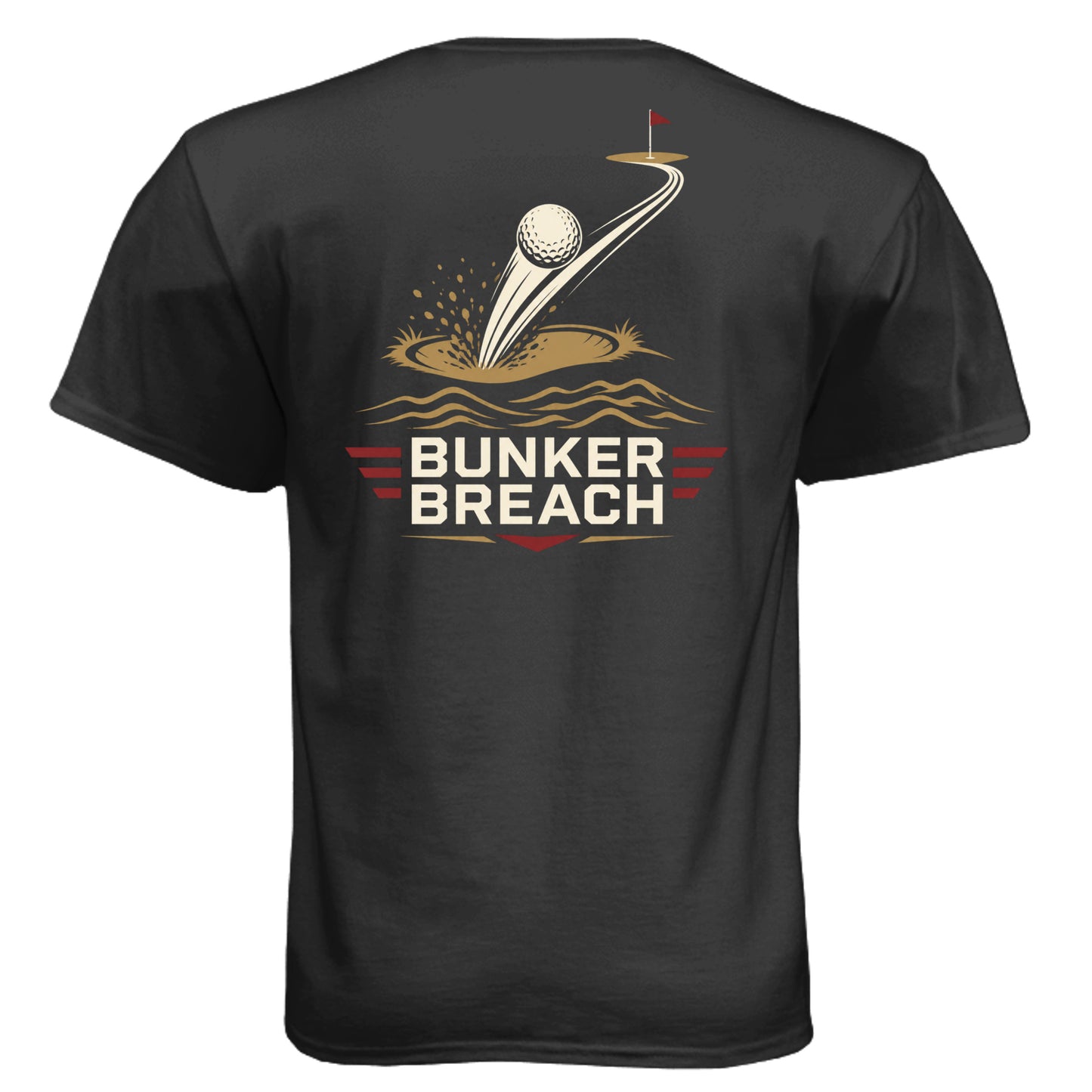 Marine Bunker Breach Patriotic Golf Shirt – Soft Tri-Blend Tee back design from Clubbage