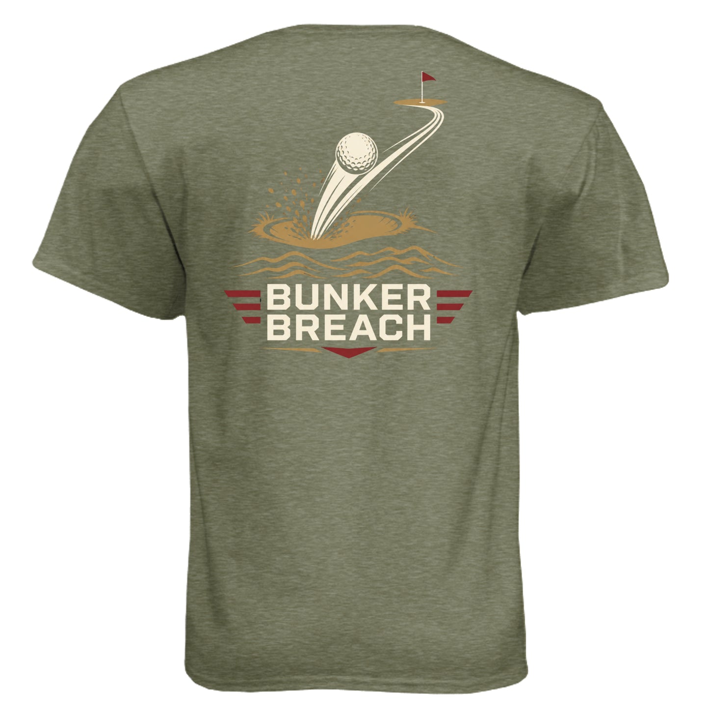 Marine Bunker Breach Patriotic Golf Shirt – Soft Tri-Blend Tee back design from Clubbage