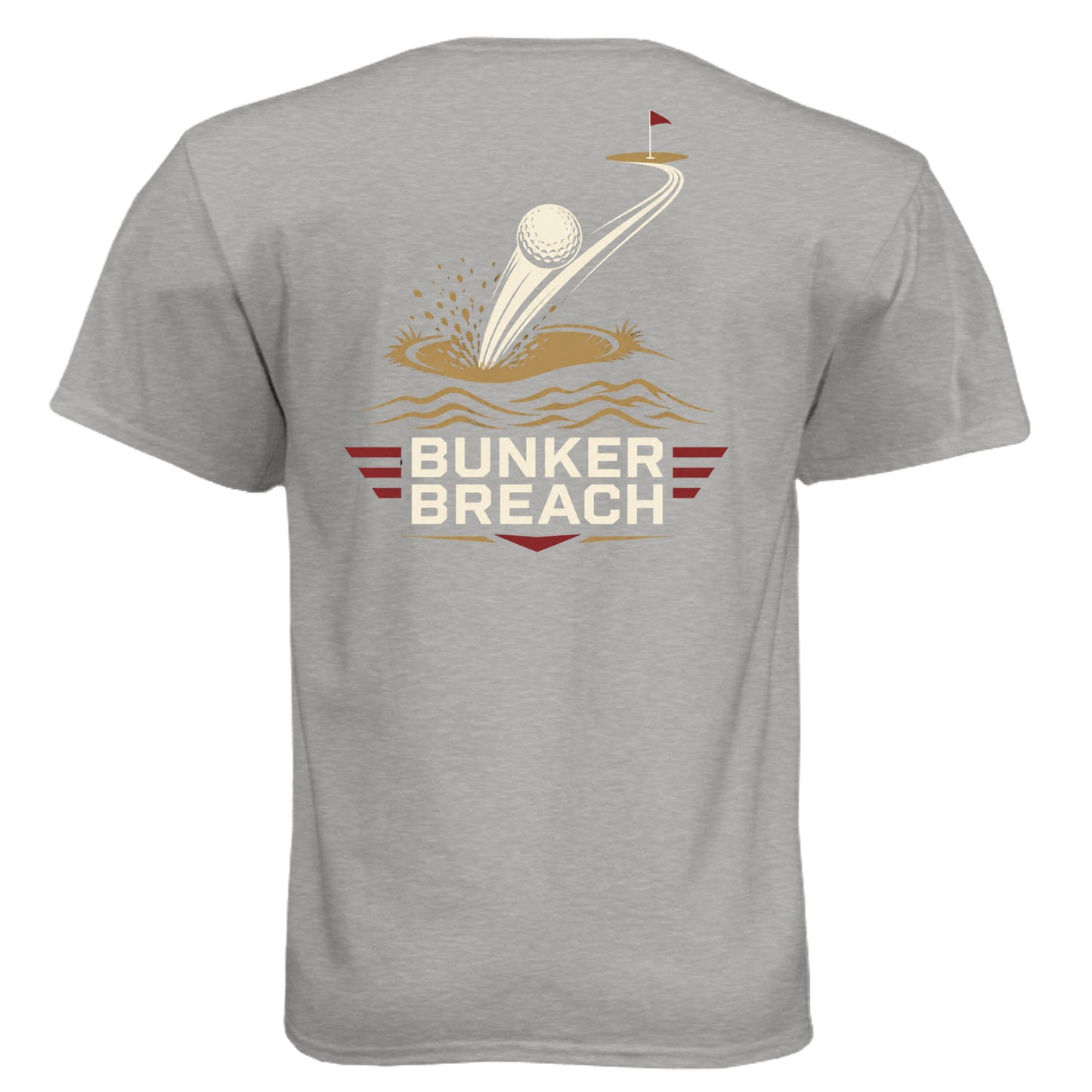 Marine Bunker Breach Patriotic Golf Shirt – Soft Tri-Blend Tee back design from Clubbage