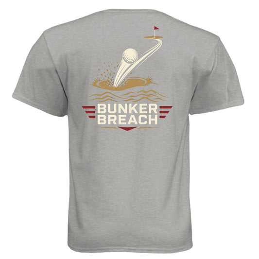 Marine Bunker Breach Patriotic Golf Shirt – Soft Tri-Blend Tee back design from Clubbage