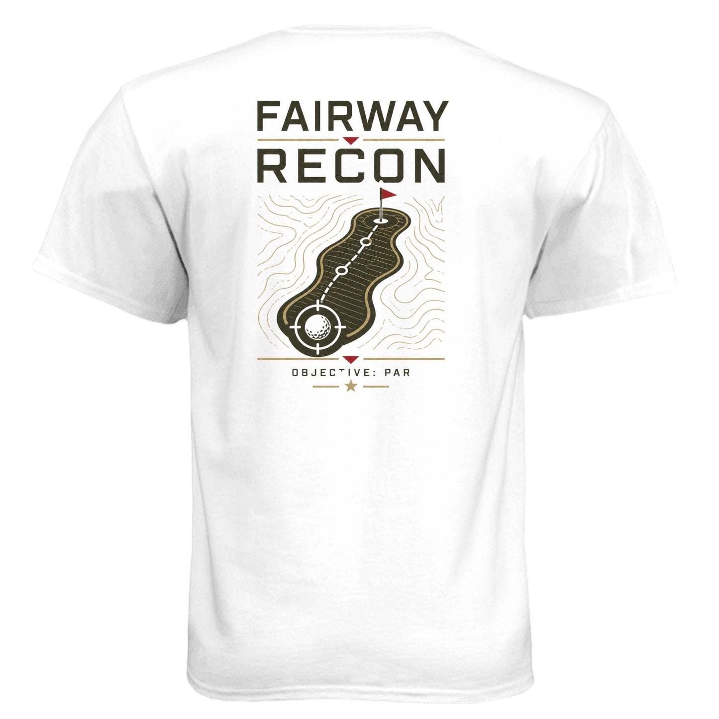 Marine Fairway Recon Patriotic Golf Shirt – Soft Tri-Blend Tee back design from Clubbage