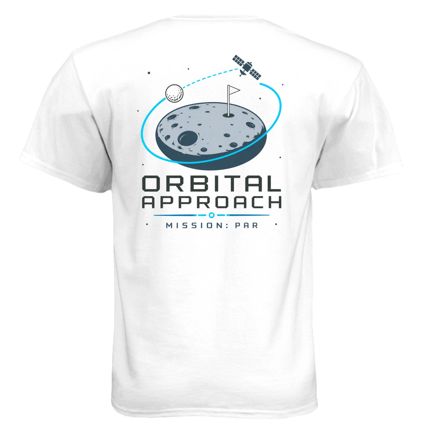 Orbital Approach Space Force Golf Shirt – Soft Tri-Blend Tee back design from Clubbage