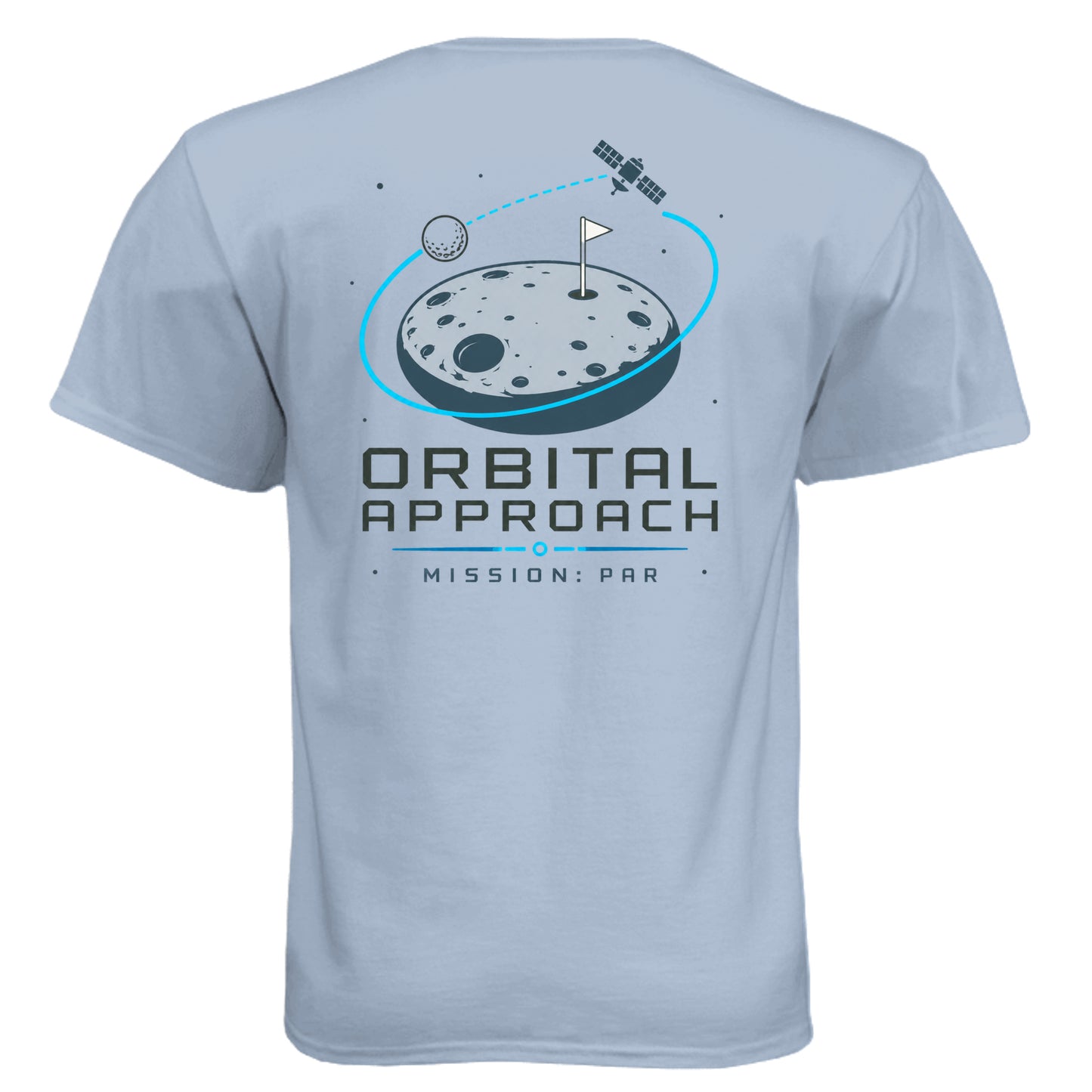 Orbital Approach Space Force Golf Shirt – Soft Tri-Blend Tee back design from Clubbage