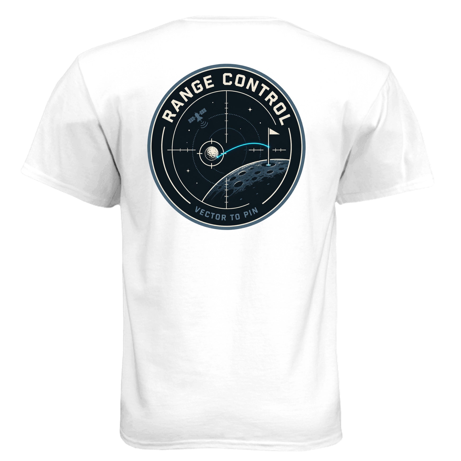 Range Control Space Force Golf Shirt – Soft Tri-Blend Tee back design from Clubbage