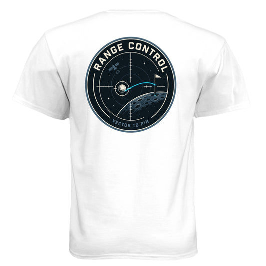 Range Control Space Force Golf Shirt – Soft Tri-Blend Tee back design from Clubbage