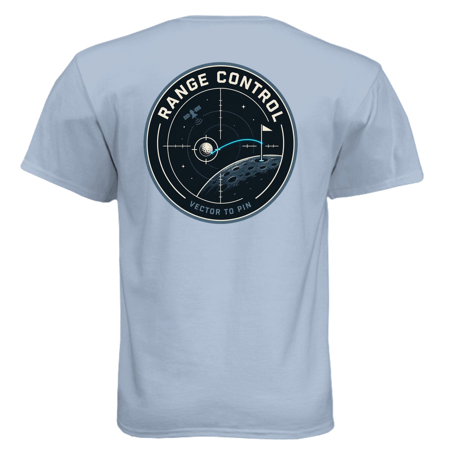 Range Control Space Force Golf Shirt – Soft Tri-Blend Tee back design from Clubbage