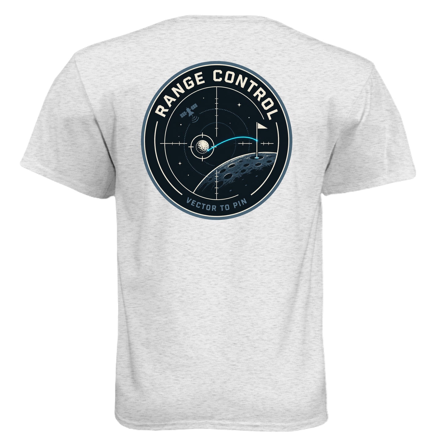 Range Control Space Force Golf Shirt – Soft Tri-Blend Tee back design from Clubbage
