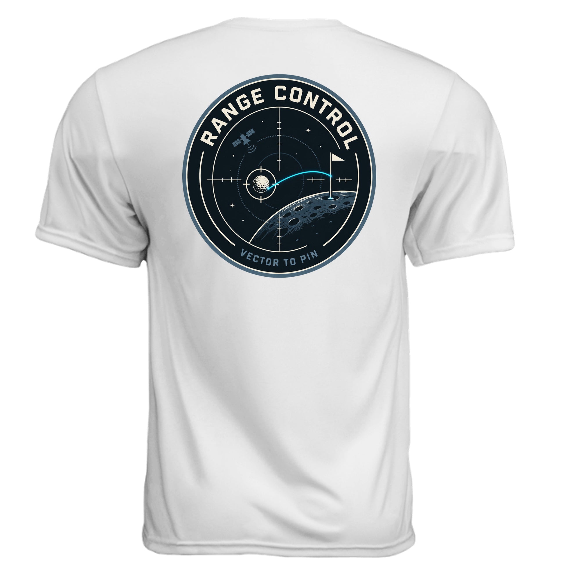 Range Control Space Force Golf Shirt – Moisture-Wicking Tee back design from Clubbage