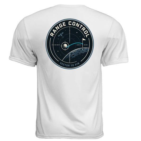 Range Control Space Force Golf Shirt – Moisture-Wicking Tee back design from Clubbage