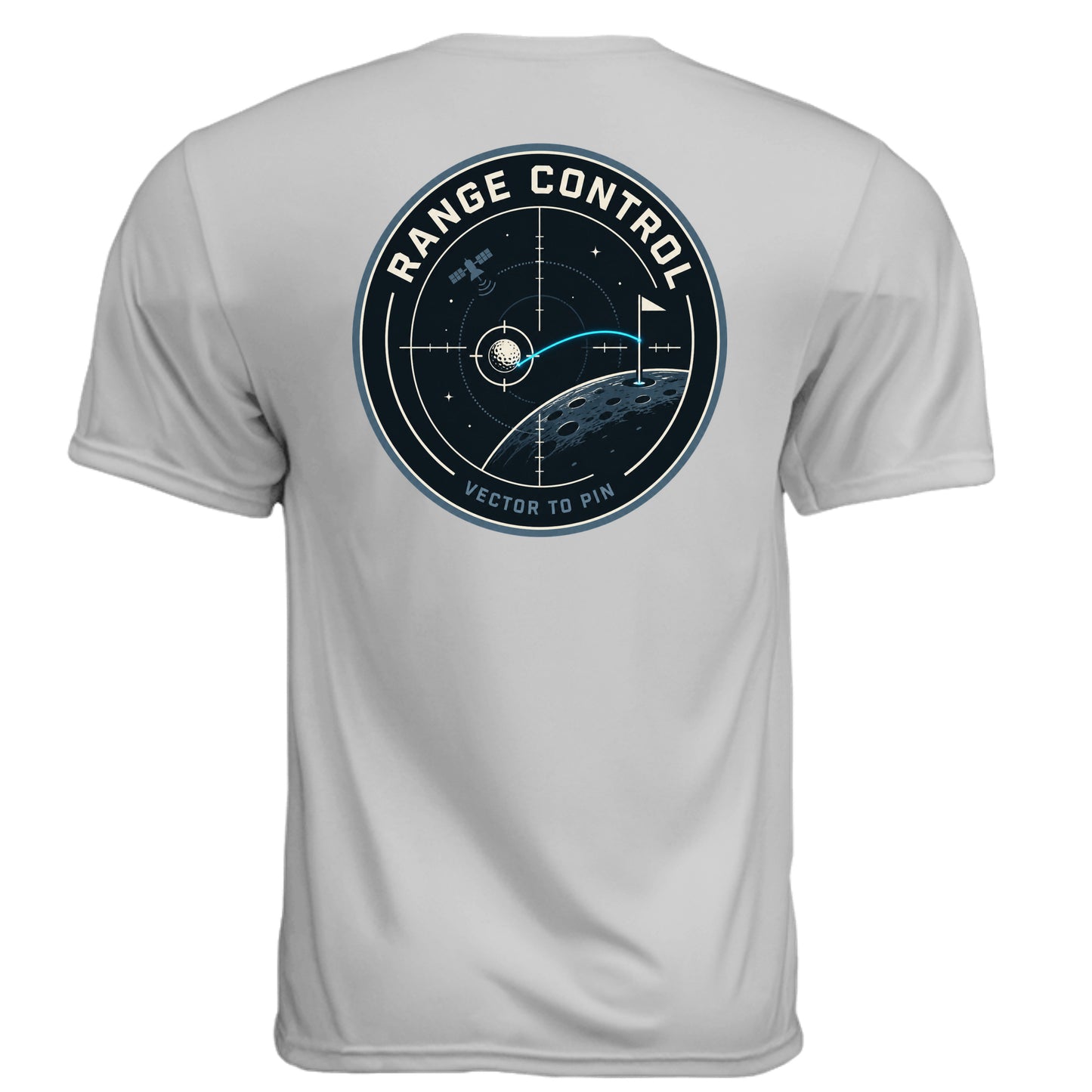 Range Control Space Force Golf Shirt – Moisture-Wicking Tee back design from Clubbage