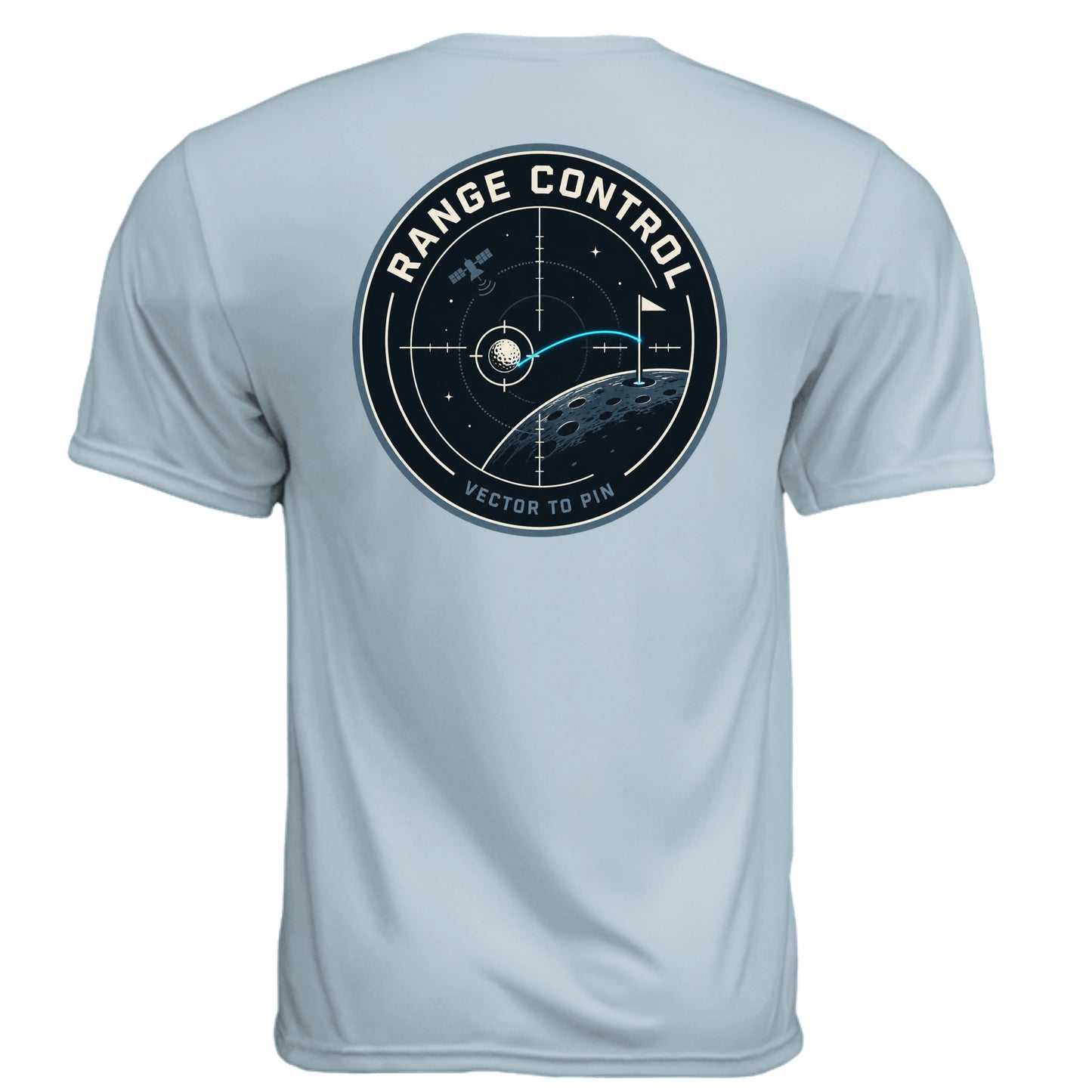 Range Control Space Force Golf Shirt – Moisture-Wicking Tee back design from Clubbage
