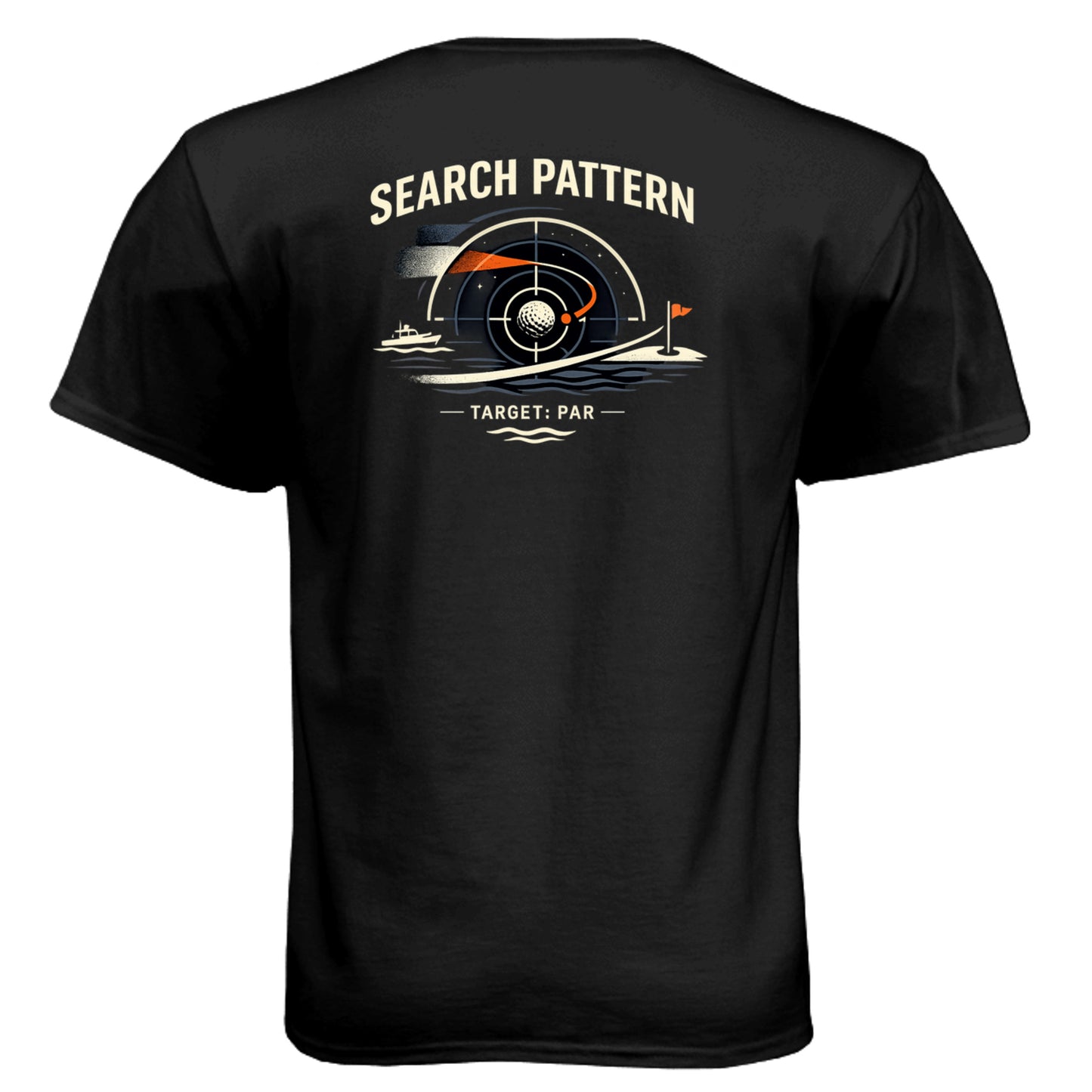 Search Pattern Coast Guard Golf Shirt – Soft Tri-Blend Tee back design from Clubbage