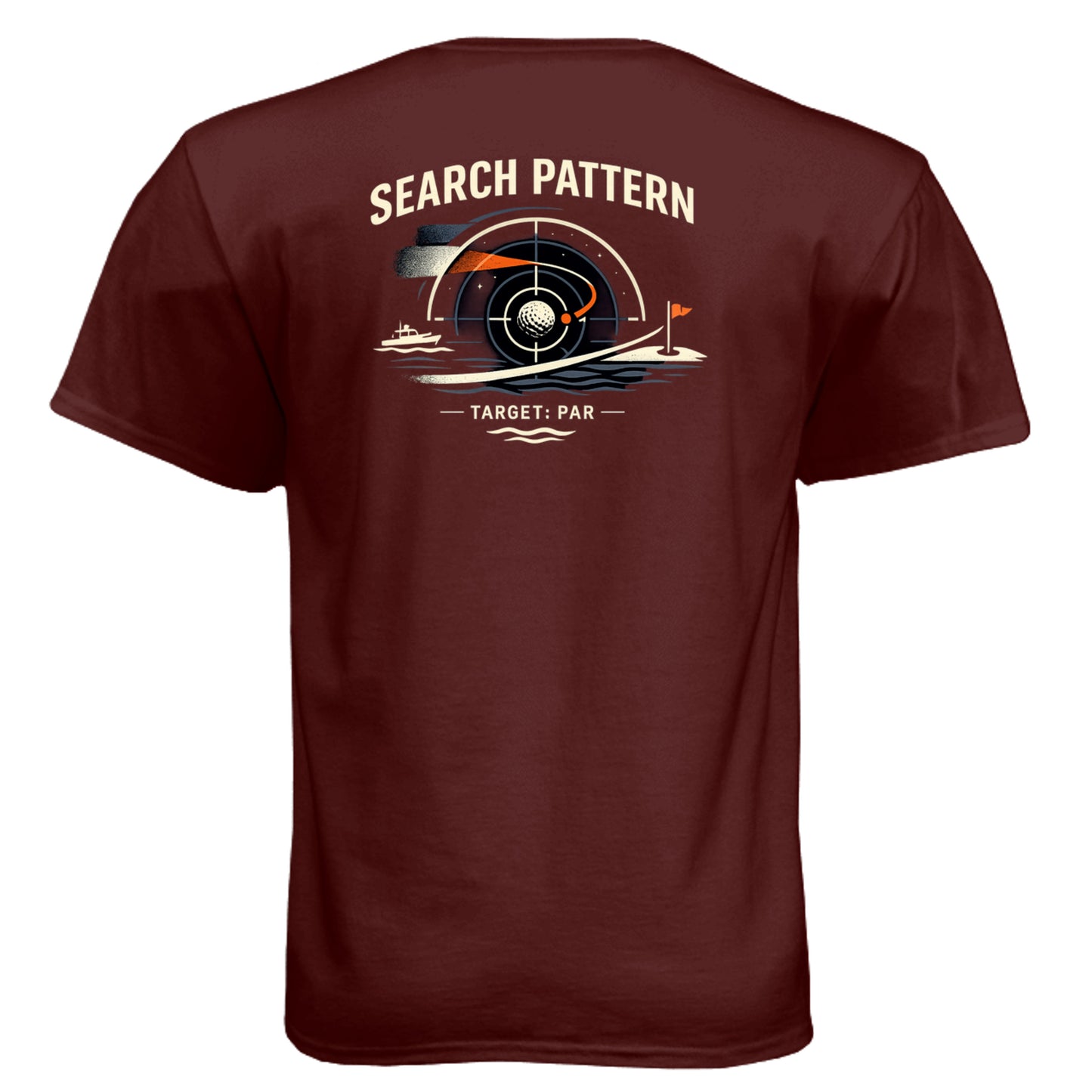 Search Pattern Coast Guard Golf Shirt – Soft Tri-Blend Tee back design from Clubbage