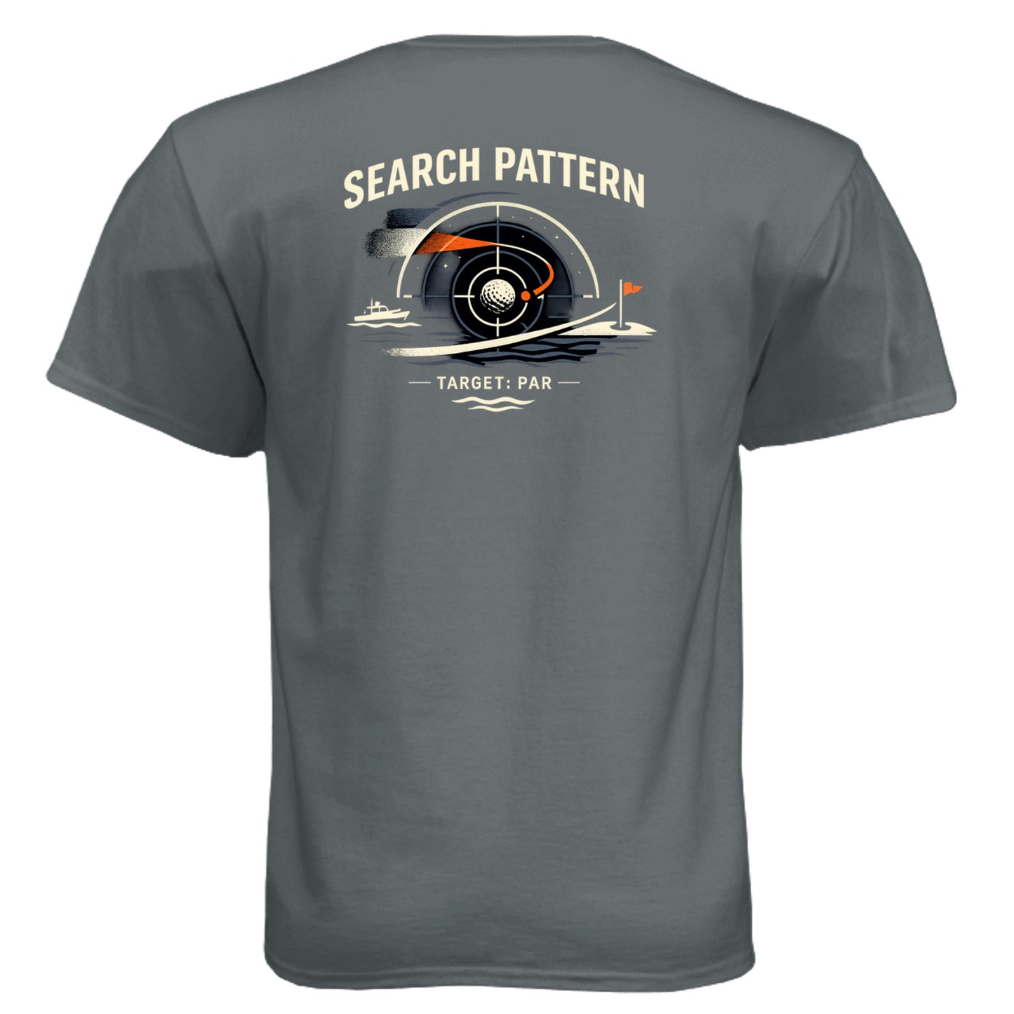 Search Pattern Coast Guard Golf Shirt – Soft Tri-Blend Tee back design from Clubbage