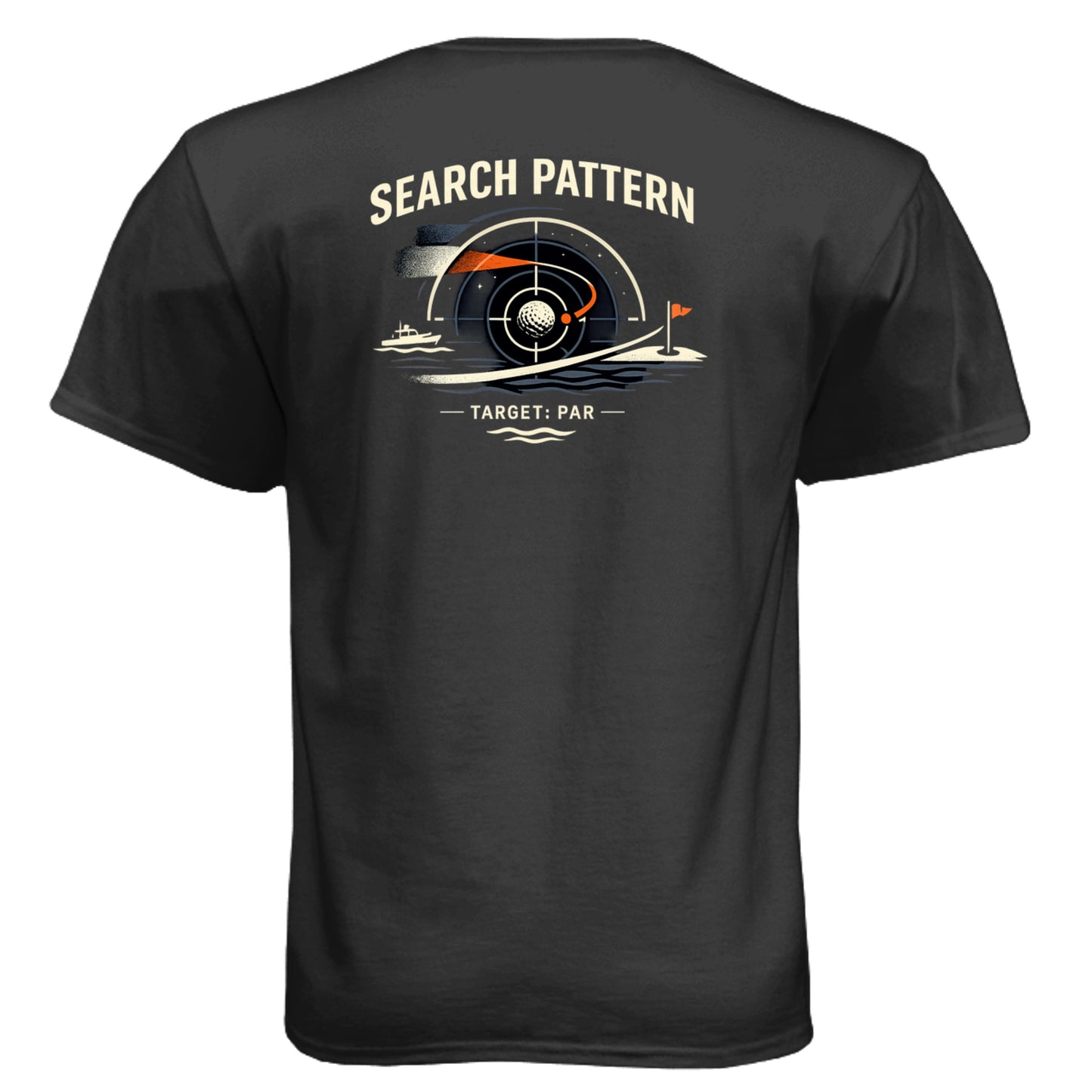 Search Pattern Coast Guard Golf Shirt – Soft Tri-Blend Tee back design from Clubbage