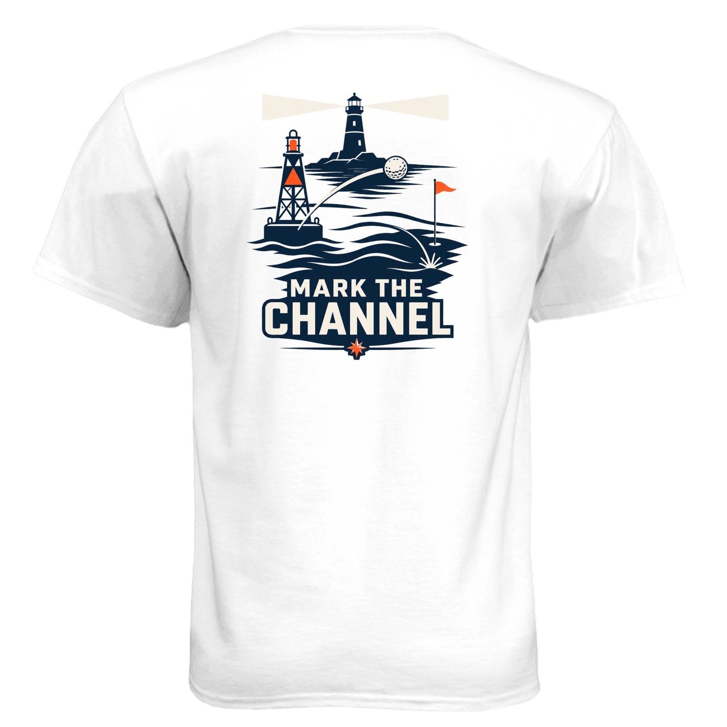 Mark the Channel Coast Guard Golf Shirt – Soft Tri-Blend Tee back design from Clubbage