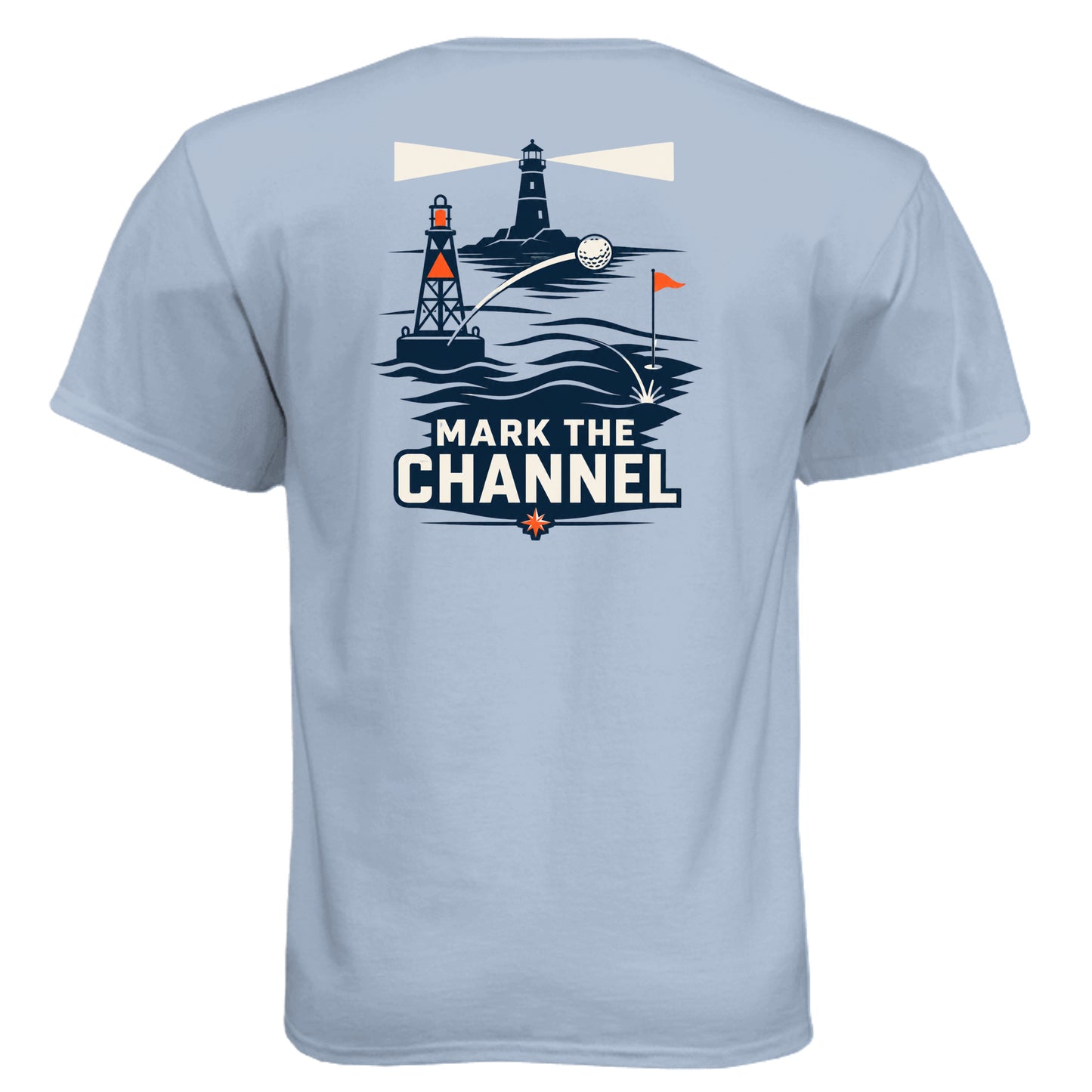 Mark the Channel Coast Guard Golf Shirt – Soft Tri-Blend Tee back design from Clubbage