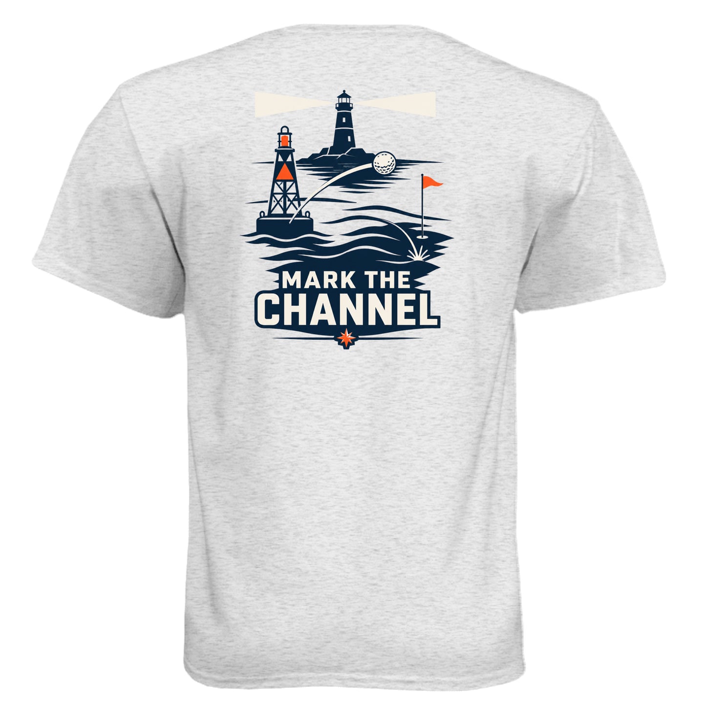 Mark the Channel Coast Guard Golf Shirt – Soft Tri-Blend Tee back design from Clubbage