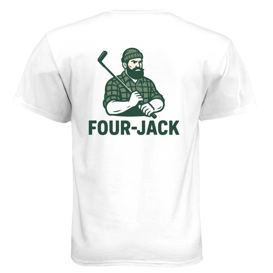 White 4 Jack Funny Golf Shirt – Soft Tri-Blend Tee back design from Clubbage