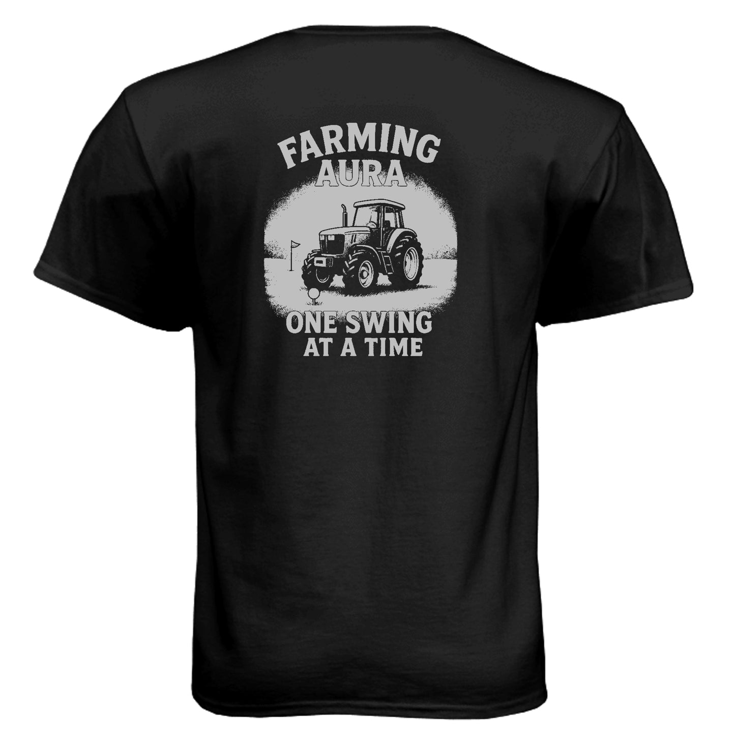 Aura Funny Golf Shirt – Soft Tri-Blend Tee - Clubbage - Black Back