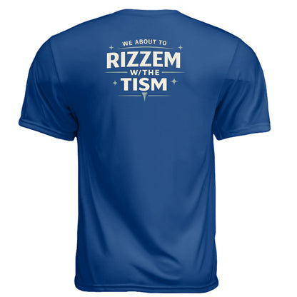 Rizzem With the Tism Mature Golf Humor Shirt – Soft Tri-Blend Tee - Clubbage - Royal Back