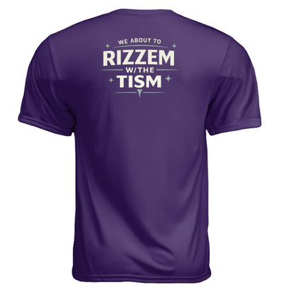 Rizzem With the Tism Mature Golf Humor Shirt – Soft Tri-Blend Tee - Clubbage - Purple Back