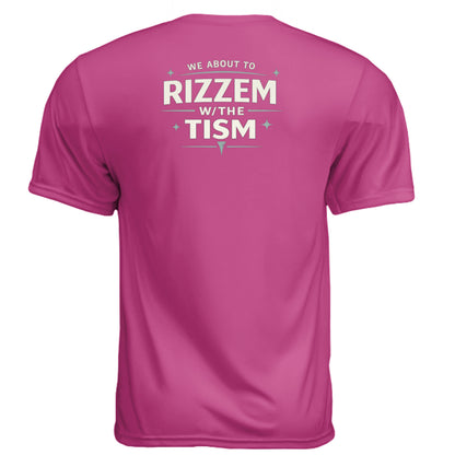 Rizzem With the Tism Mature Golf Humor Shirt – Soft Tri-Blend Tee - Clubbage - Fuchsia Back
