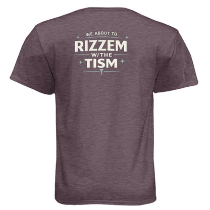 Rizzem With the Tism Mature Golf Humor Shirt – Moisture-Wicking Tee - Clubbage - Vintage Purple Back